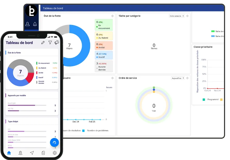 captures de l'application bureau et mobile de geomax